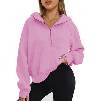 Womens Oversized Sweatshirts Fashion Half Zip Pullover Long Sleeve
