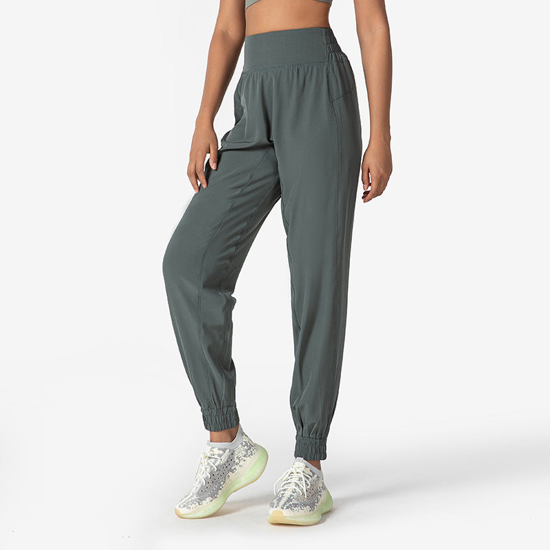 Womens High Waisted Casual Loose Carrot Flowy Yoga Pants with Pockets