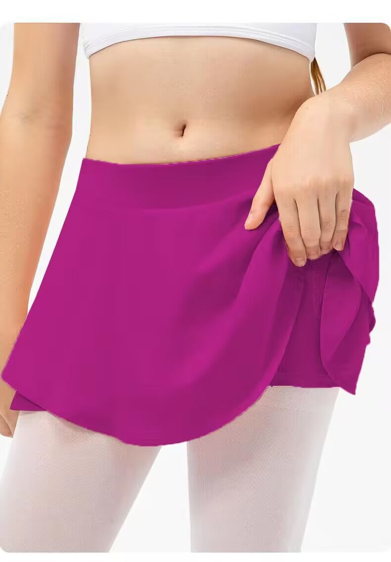 Kid Girls Skirt Stretch Skirt Tennis Skirt with Breathable Short