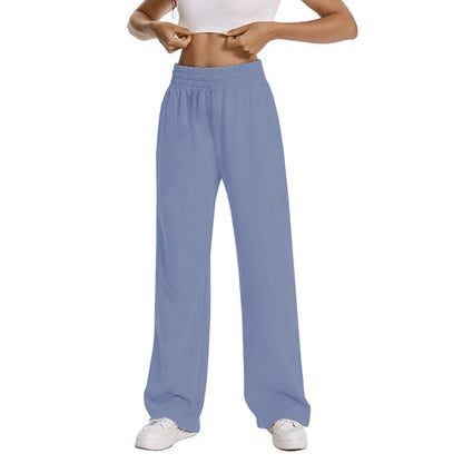 New Women Wide Leg Pants Elastic Waist Lounge Pants with Pockets