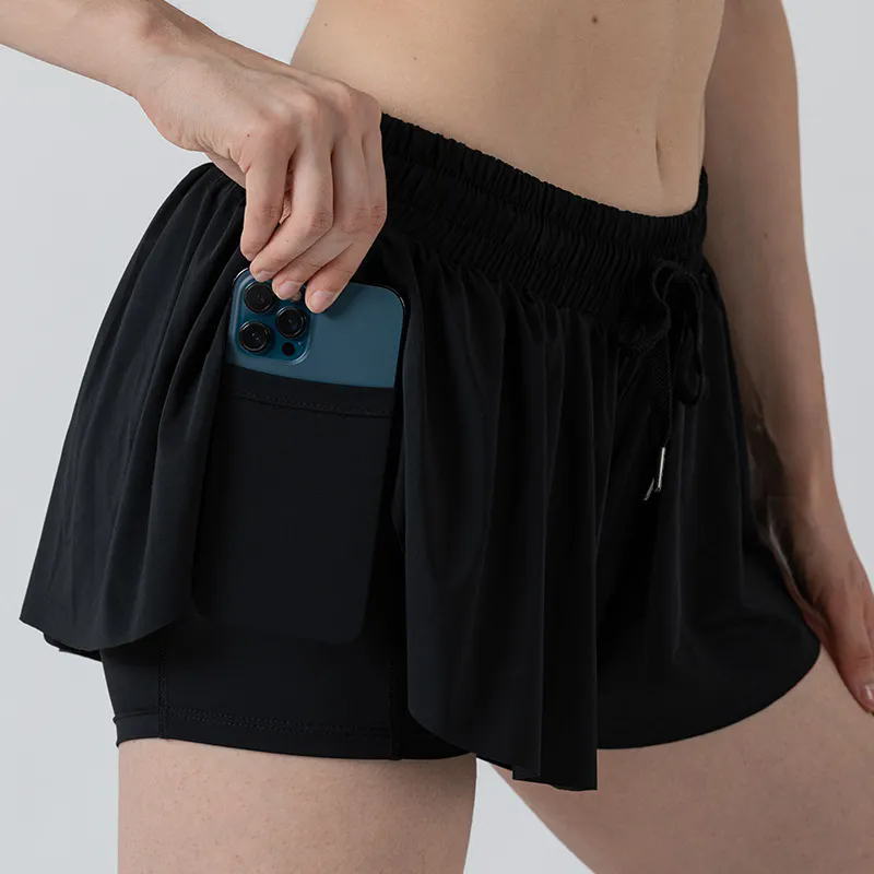 Women Tennis Skirted Leggings with Pockets Yoga shorts