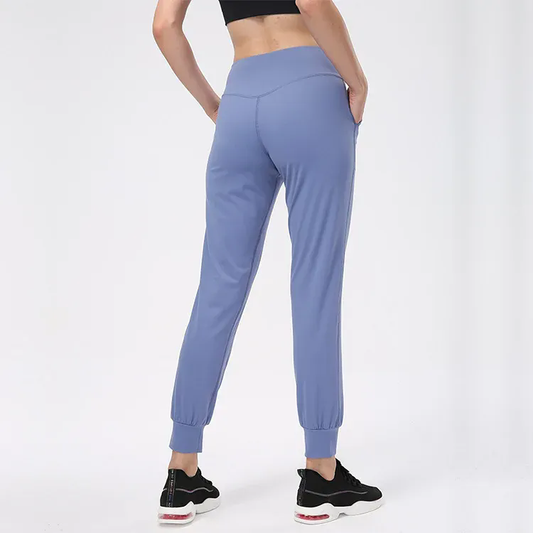 Women Back Waist Pants Casual Ankle Length Work Office Trouser Slacks