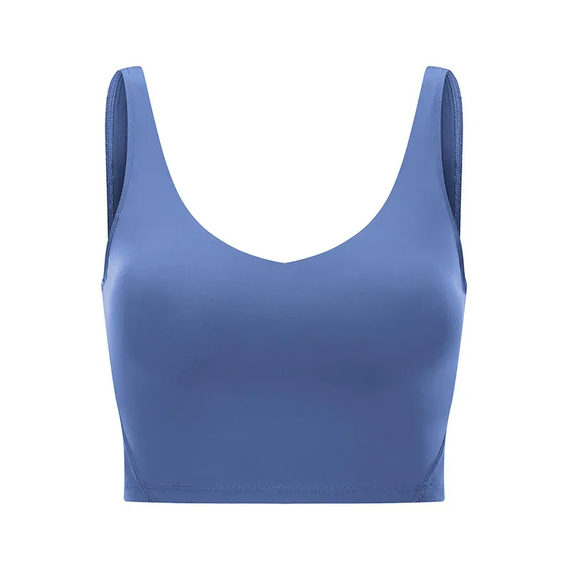 Women Padded Gym Yoga Sport Top Longline Cross Strap Workout Exercise