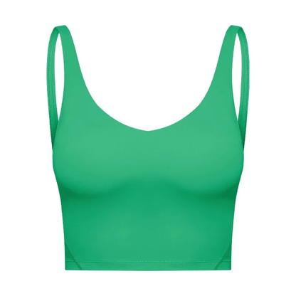Women Padded Gym Yoga Sport Top Longline Cross Strap Workout Exercise