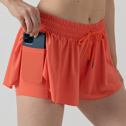 Women Tennis Skirted Leggings with Pockets Yoga shorts