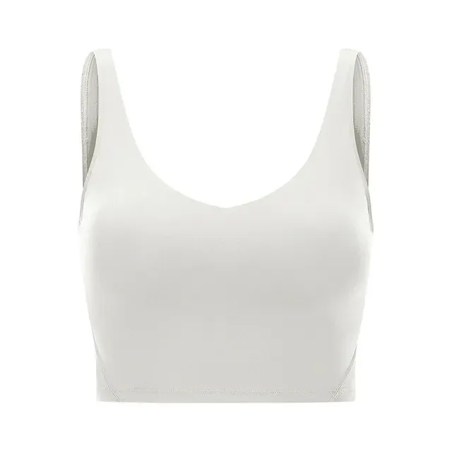 Women Padded Gym Yoga Sport Top Longline Cross Strap Workout Exercise