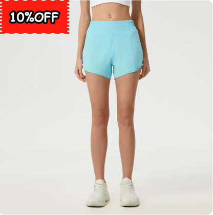 Women Running High Waisted Pocket Sporty Workout Shorts