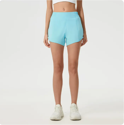 Women Running High Waisted Pocket Sporty Workout Shorts