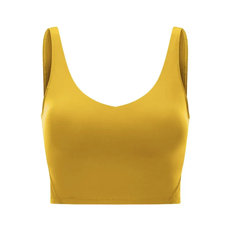 Women Padded Gym Yoga Sport Top Longline Cross Strap Workout Exercise
