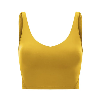Women Padded Gym Yoga Sport Top Longline Cross Strap Workout Exercise