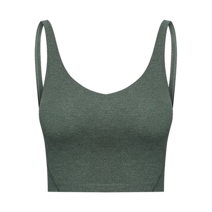 Women Padded Gym Yoga Sport Top Longline Cross Strap Workout Exercise
