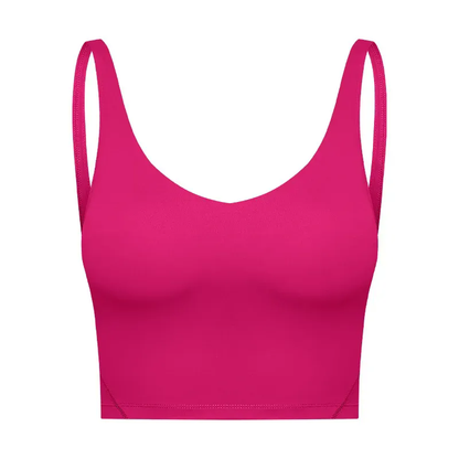 Women Padded Gym Yoga Sport Top Longline Cross Strap Workout Exercise