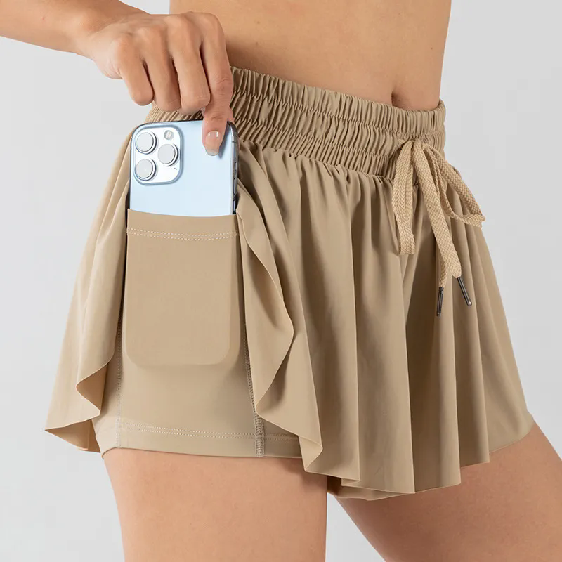 Women Tennis Skirted Leggings with Pockets Yoga shorts
