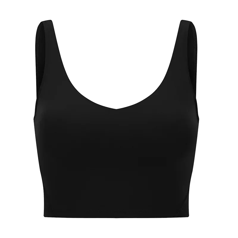 Women Padded Gym Yoga Sport Top Longline Cross Strap Workout Exercise