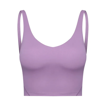 Women Padded Gym Yoga Sport Top Longline Cross Strap Workout Exercise