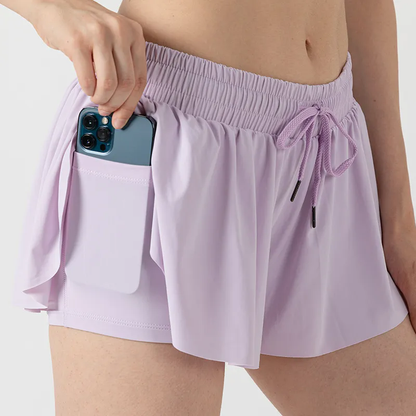 Women Tennis Skirted Leggings with Pockets Yoga shorts