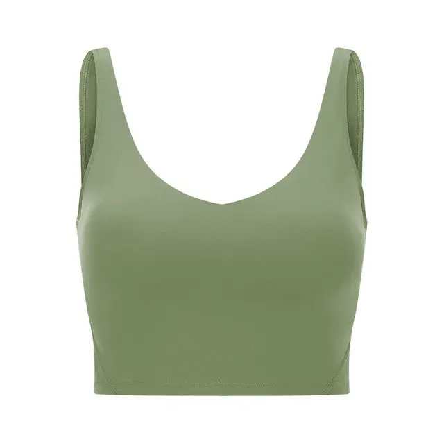 Women Padded Gym Yoga Sport Top Longline Cross Strap Workout Exercise