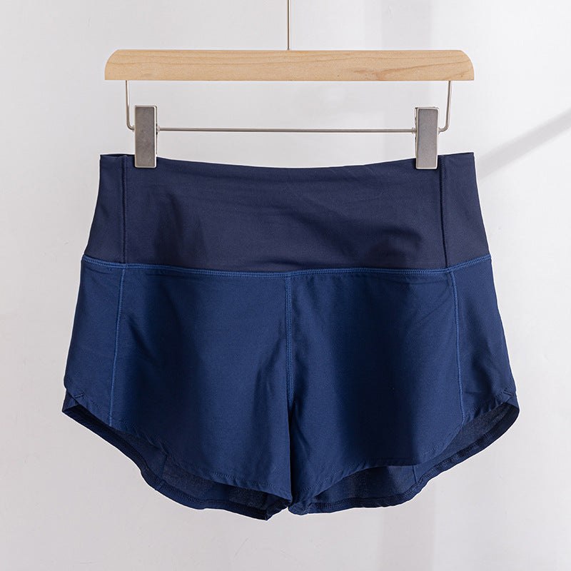 Women Waisted Running Shorts Workout with Zipper Pocket