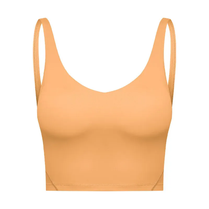 Women Padded Gym Yoga Sport Top Longline Cross Strap Workout Exercise