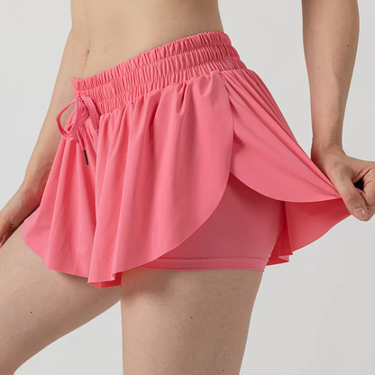 Women Tennis Skirted Leggings with Pockets Yoga shorts