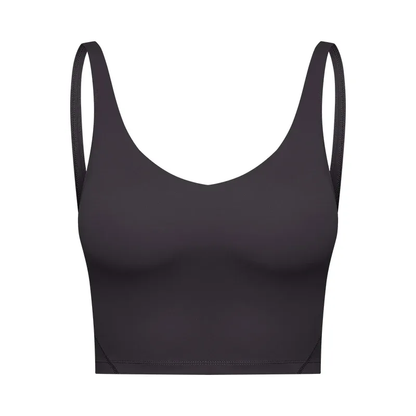 Women Padded Gym Yoga Sport Top Longline Cross Strap Workout Exercise