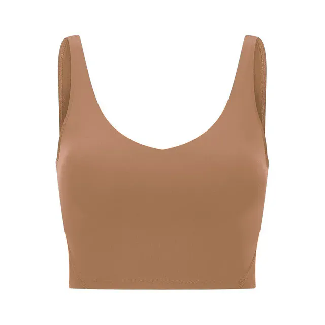 Women Padded Gym Yoga Sport Top Longline Cross Strap Workout Exercise