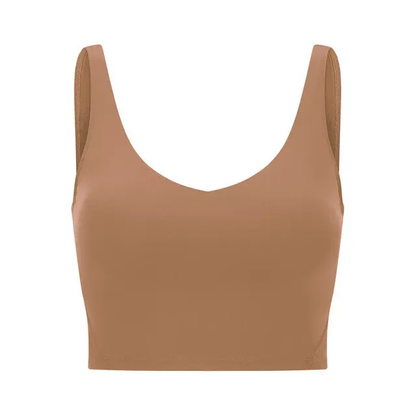 Women Padded Gym Yoga Sport Top Longline Cross Strap Workout Exercise
