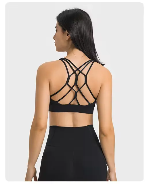 2 pcs per Set Women Waist Leggings With Pockets Yoga Bra Crisscross