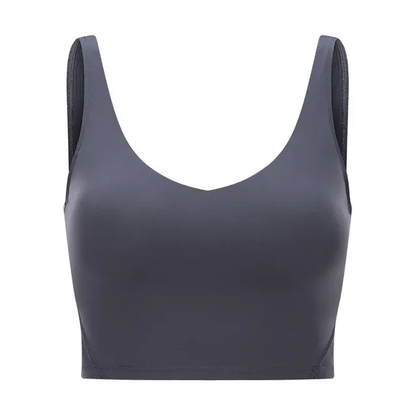 Women Padded Gym Yoga Sport Top Longline Cross Strap Workout Exercise