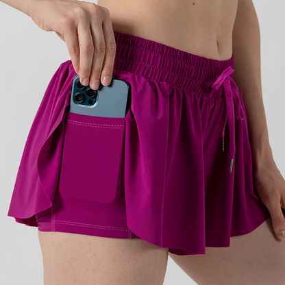 Women Tennis Skirted Leggings with Pockets Yoga shorts