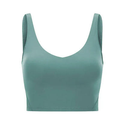 Women Padded Gym Yoga Sport Top Longline Cross Strap Workout Exercise