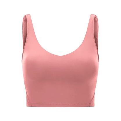 Women Padded Gym Yoga Sport Top Longline Cross Strap Workout Exercise