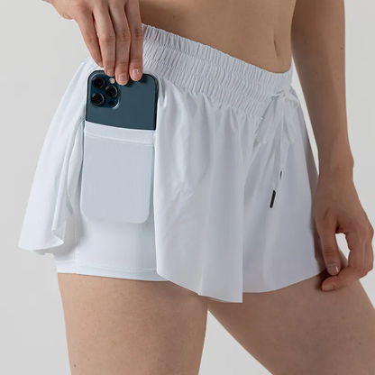 Women Tennis Skirted Leggings with Pockets Yoga shorts