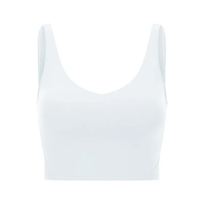 Women Padded Gym Yoga Sport Top Longline Cross Strap Workout Exercise