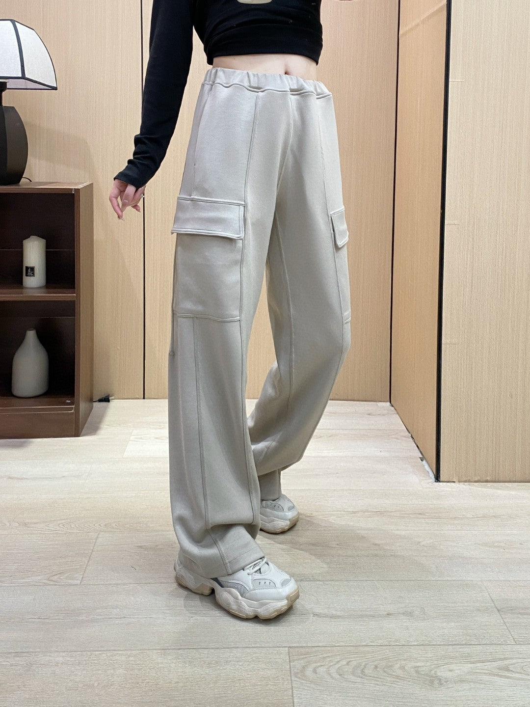 Wide Leg Pants for Women Casual Crossover Yoga Pants with Pockets