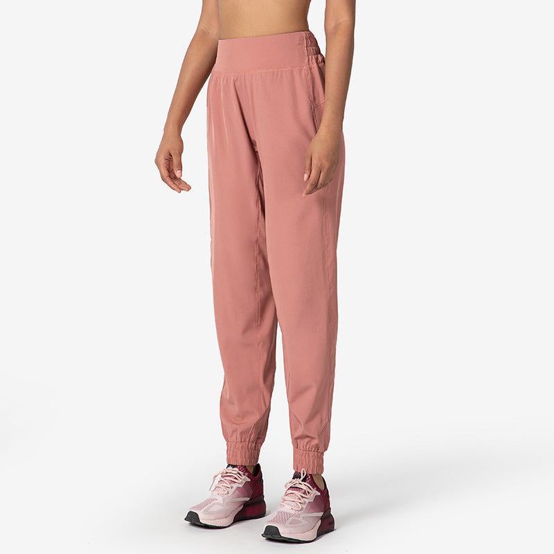 Womens High Waisted Casual Loose Carrot Flowy Yoga Pants with Pockets