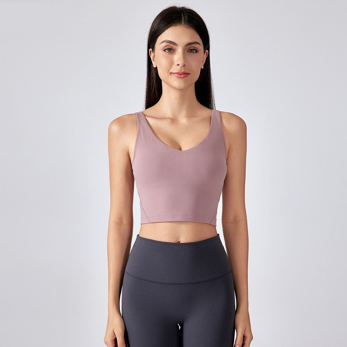 Women Padded Gym Yoga Sport Top Longline Cross Strap Workout Exercise