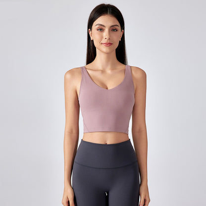Women Padded Gym Yoga Sport Top Longline Cross Strap Workout Exercise