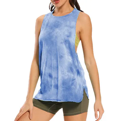 Women Loose Top Breathable O-neck Gym Athletic Tank Tops