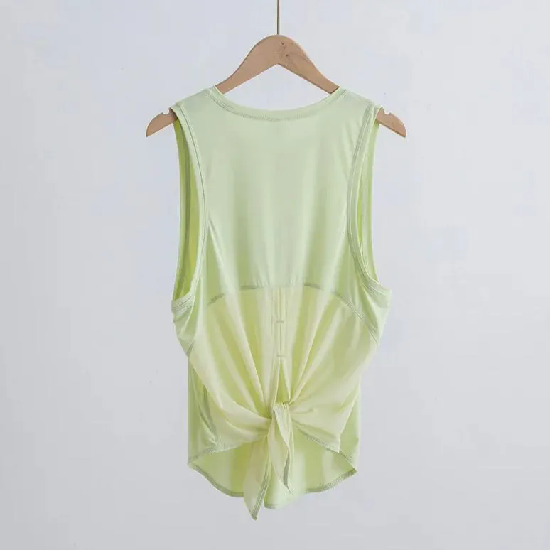 Women Vest Loose Fit Plain Fitness Breathable Gym Athletic Tank Tops