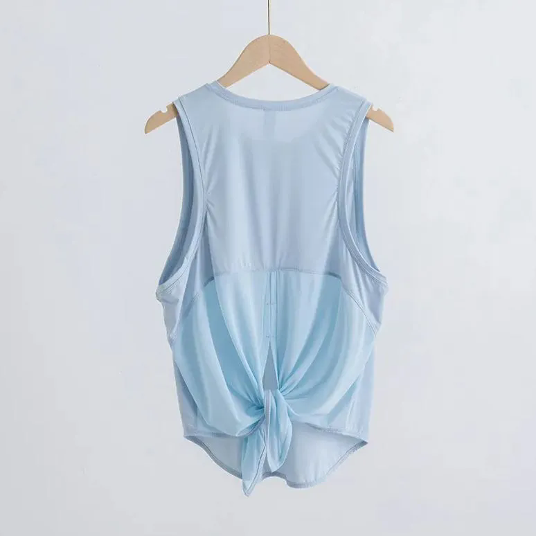 Women Vest Loose Fit Plain Fitness Breathable Gym Athletic Tank Tops