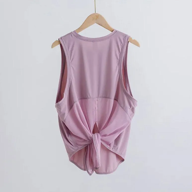 Women Vest Loose Fit Plain Fitness Breathable Gym Athletic Tank Tops